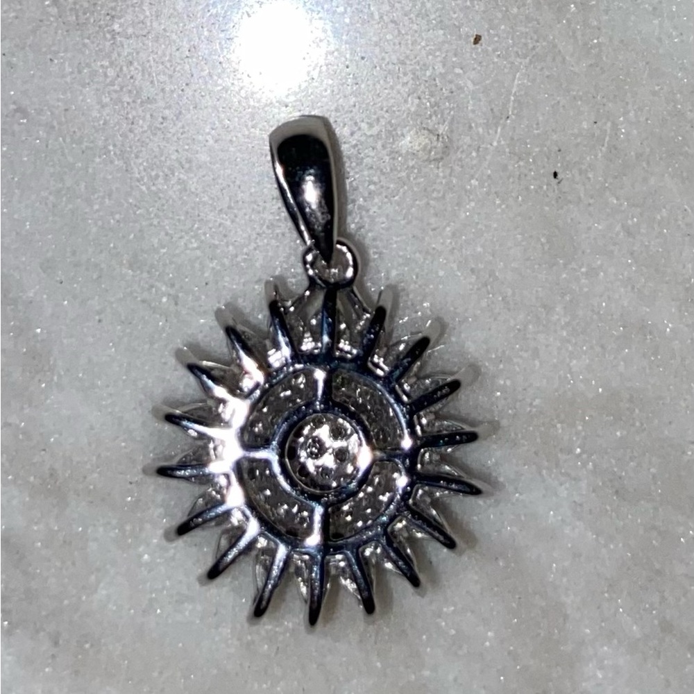 NWT Diamond Sunburst Pendant in Platinum over .925 Sterling Silver .50 carat!!! - Picture 10 of 10